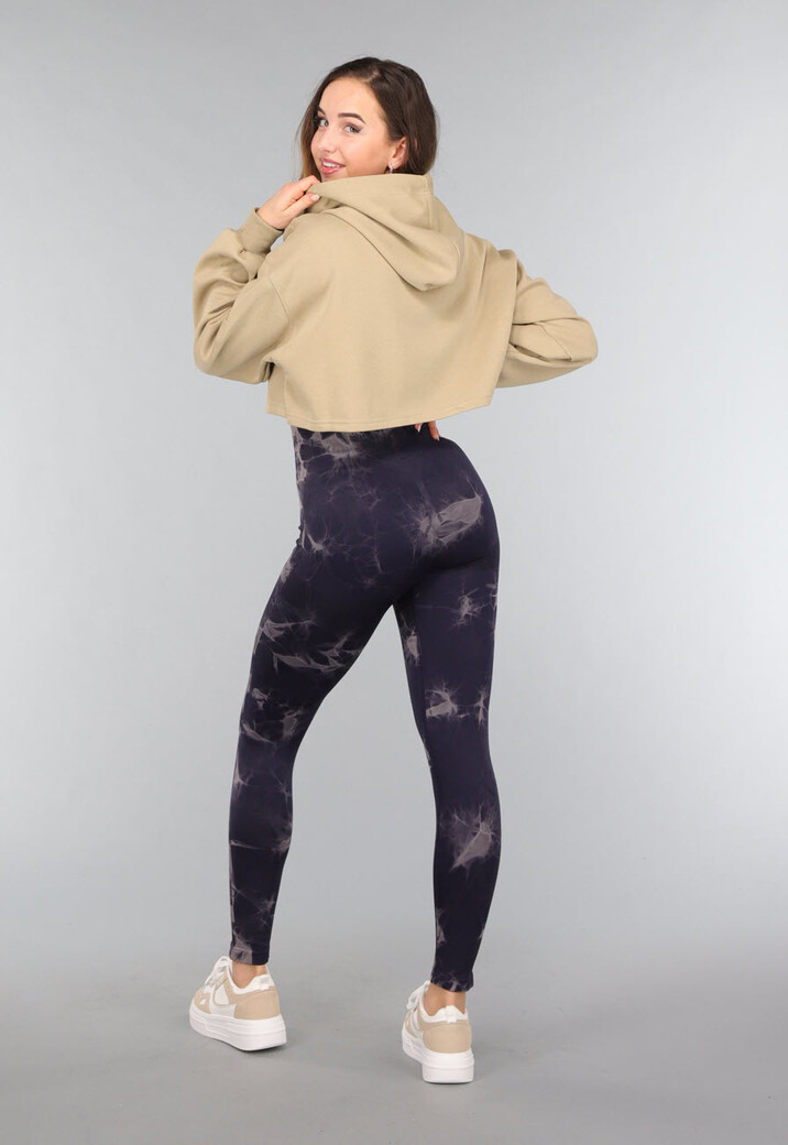 Khaki Cropped Sweater met Capuchon