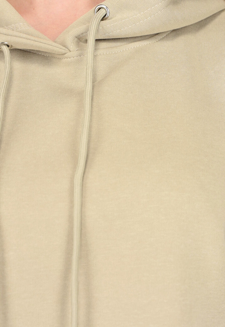 Khaki Cropped Sweater met Capuchon