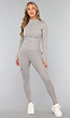 Grijze Longsleeve Fitness Set met Duimgaten