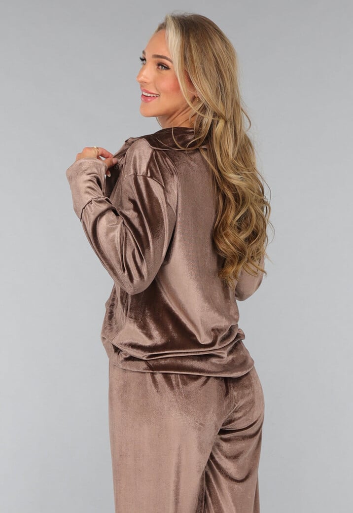 Velvet Taupe Wide Leg Two Piece