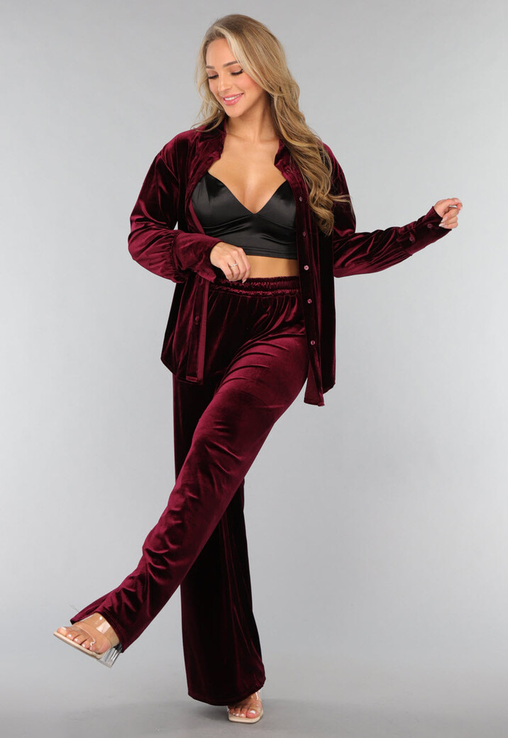 Burgundy Velours Two Piece