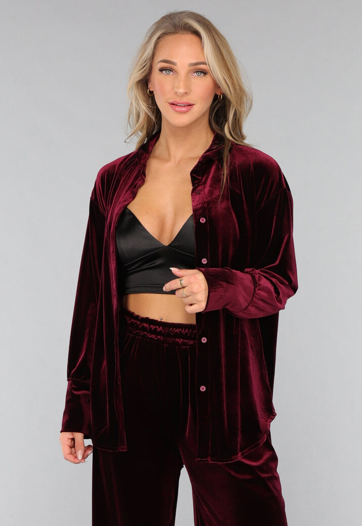 Burgundy Velours Two Piece