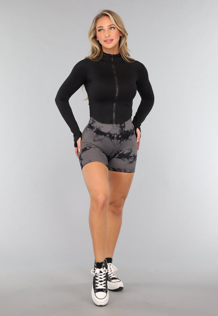 Zwart Aansluitend Sportvest met Duimgatenv