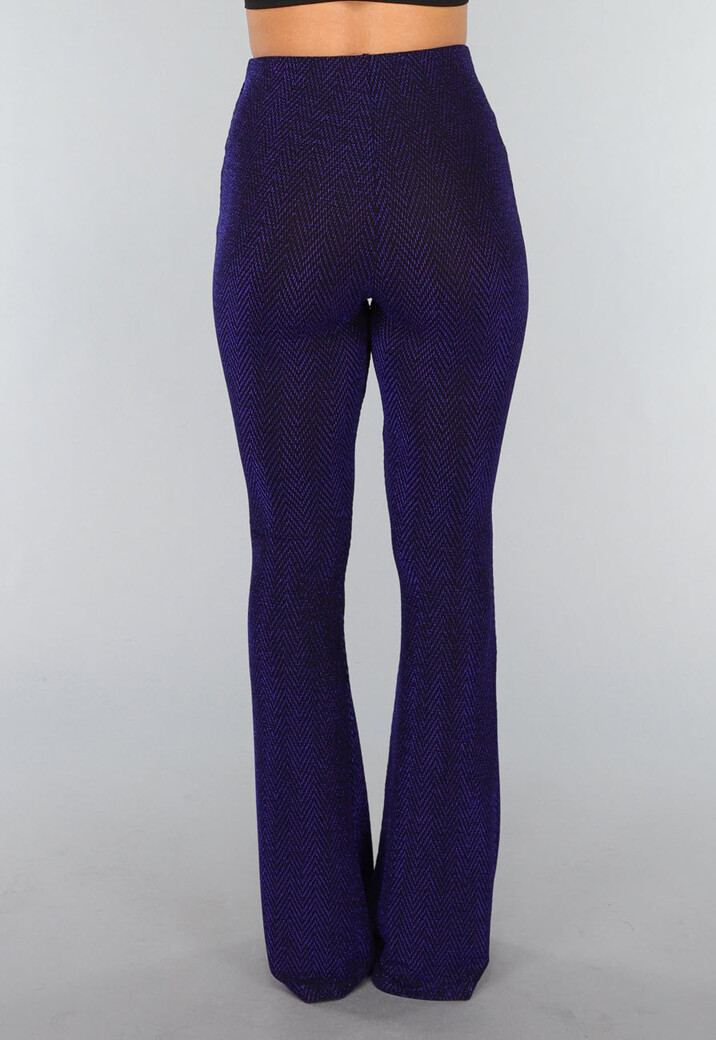 Blauwe Glitter Flair Broek in Tall Model