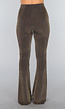 Gouden Tall Flair Broek met Zigzag Patroon