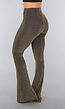Gouden Tall Flair Broek met Zigzag Patroon