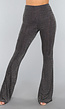 Zilveren Elastische Tall Flared Broek