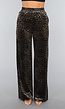 Velvet Wide Leg Broek met Panterprint