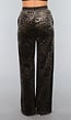 Velvet Wide Leg Broek met Panterprint