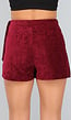Bordeaux Rode Velours Overslag Skort met Strikdetail
