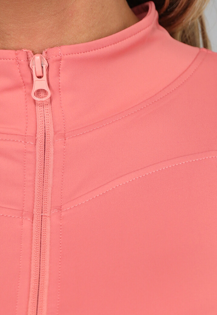 Koraal Kleurig Sportjasje met Ritssluiting