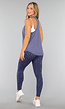 Blauwe Mouwloze Sport Tanktop
