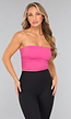 Fuchsia Rib Padded Bandeau Top