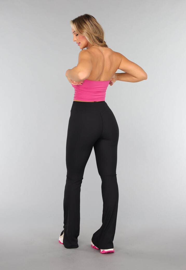 Fuchsia Rib Padded Bandeau Top