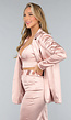 Rosé Blazer met Satin Look