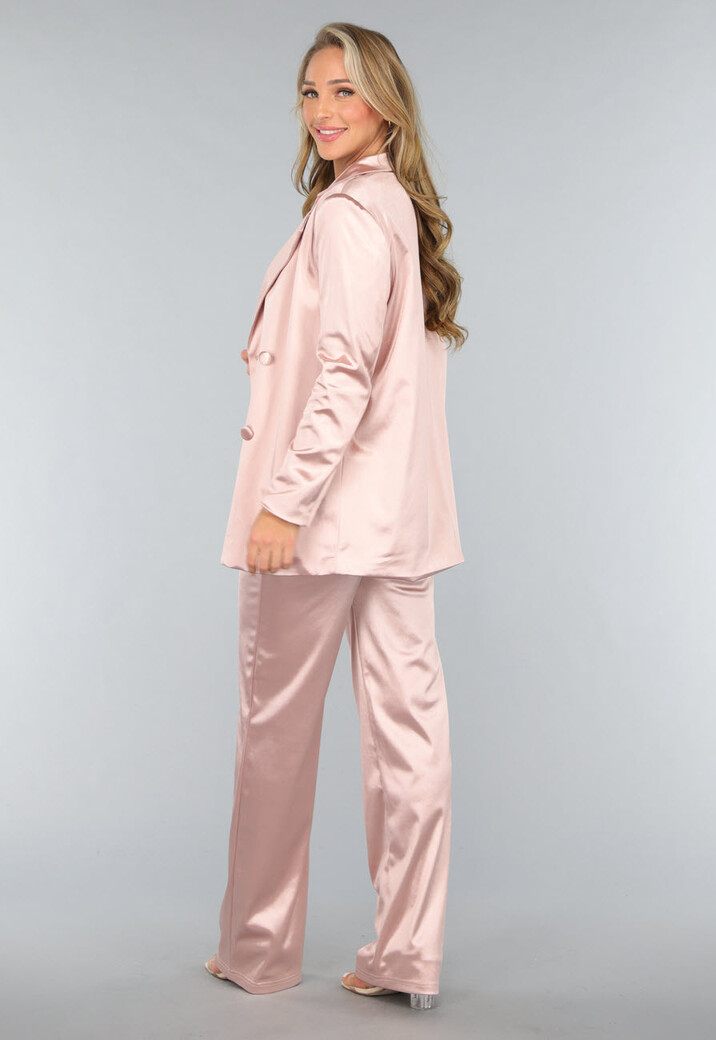 Rosé Blazer met Satin Look