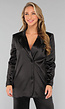 Zwarte Oversized Satin Blazer