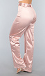 Rosé Stretch Satijnen High Waist Pantalon