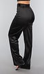 Zwarte Satijnen Straight Leg Stretch Pantalon