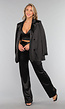 Zwarte Satijnen Straight Leg Stretch Pantalon