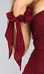 Strik Scrunchie in Burgundy met Glitters