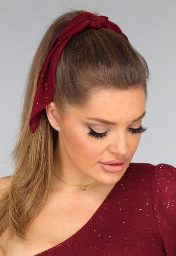 Strik Scrunchie in Burgundy met Glitters