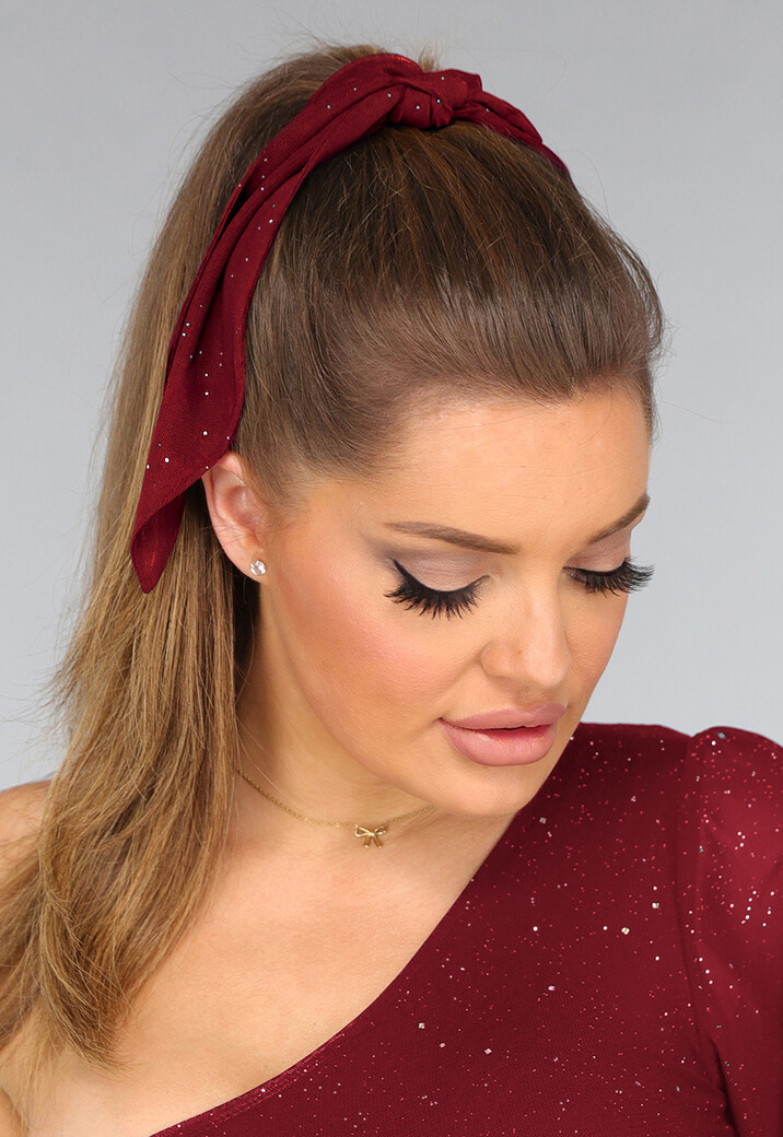 Strik Scrunchie in Burgundy met Glitters