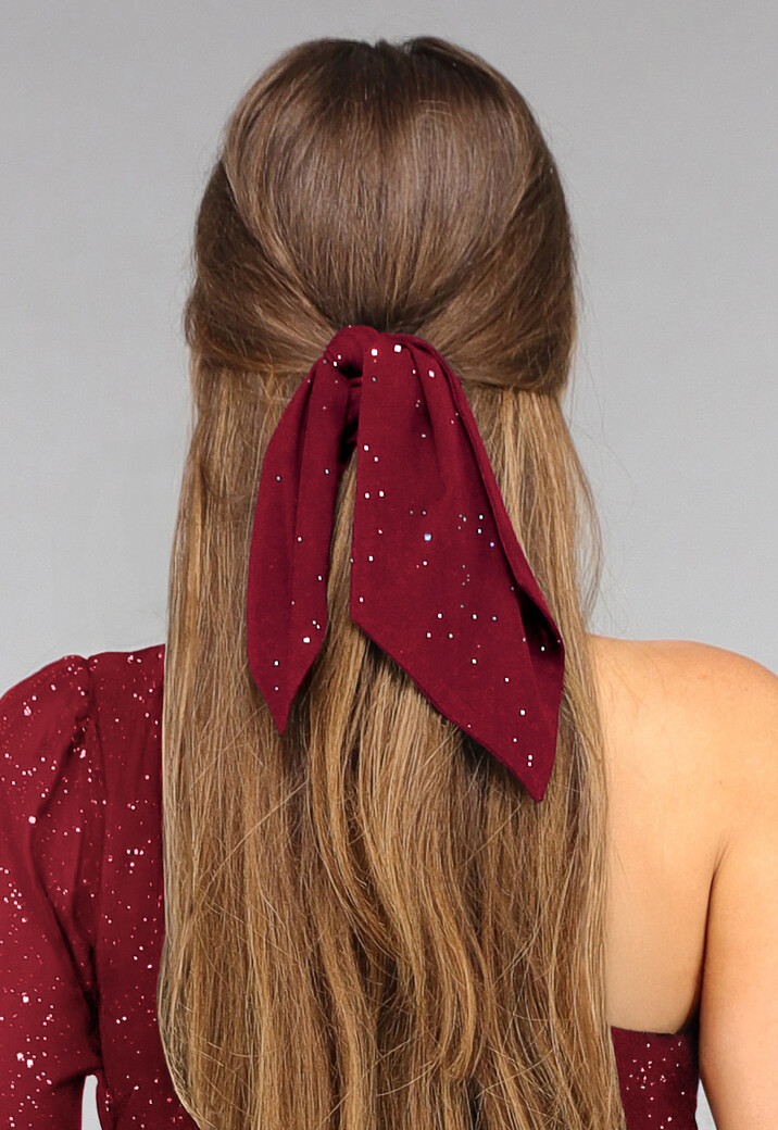 Strik Scrunchie in Burgundy met Glitters