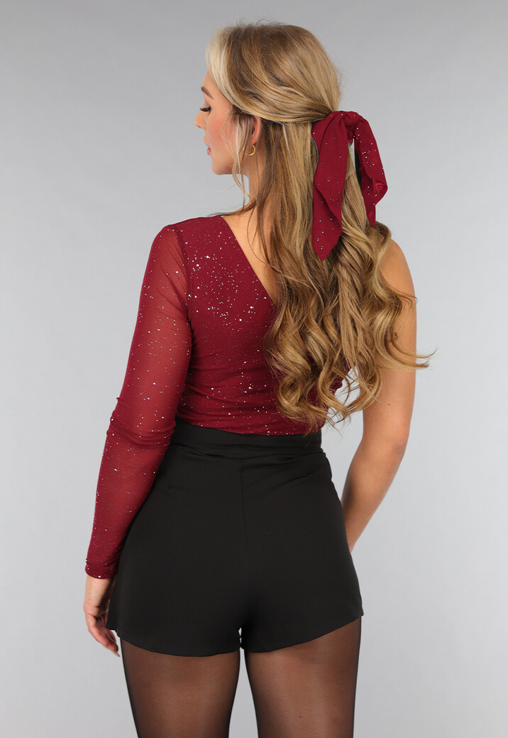 Strik Scrunchie in Burgundy met Glitters