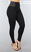 Basic Zwarte Corrigerende High Waist Jegging met Elastische Band