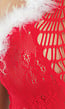 Rode Kerst Lingerie Bodysuit met Fluffy Details