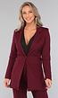 Halflange Burgundy Blazer met Stretch