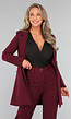 Halflange Burgundy Blazer met Stretch