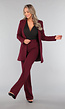 Halflange Burgundy Blazer met Stretch