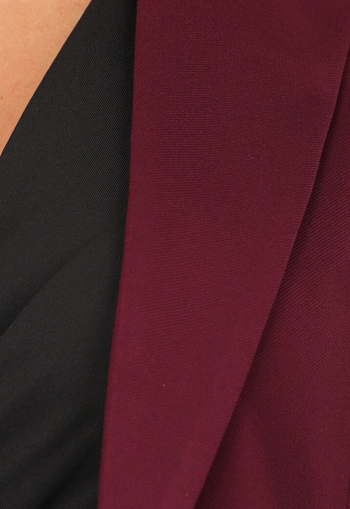 Halflange Burgundy Blazer met Stretch