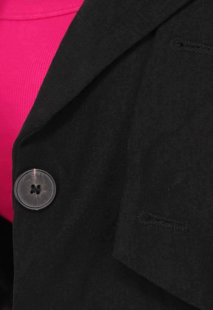 Zwarte Cropped Blazer met Vast Gilet