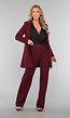 Straight Leg Burgundy Pantalon