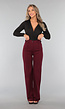 Straight Leg Burgundy Pantalon