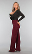 Straight Leg Burgundy Pantalon