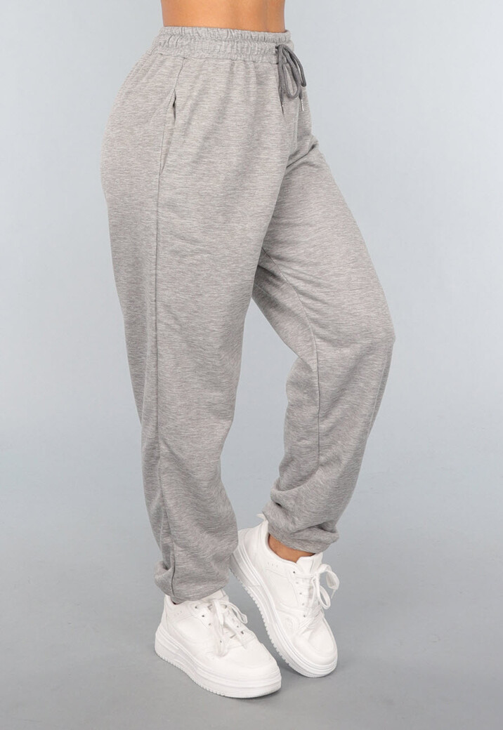 Lichtgrijze Basic Jogger