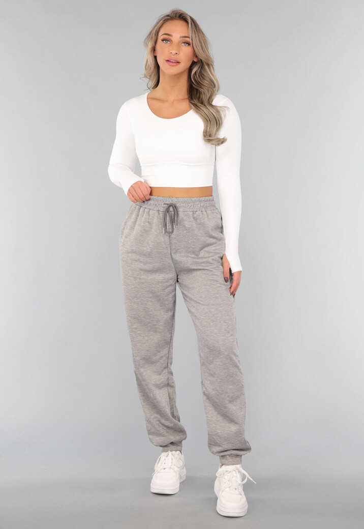 Lichtgrijze Basic Jogger