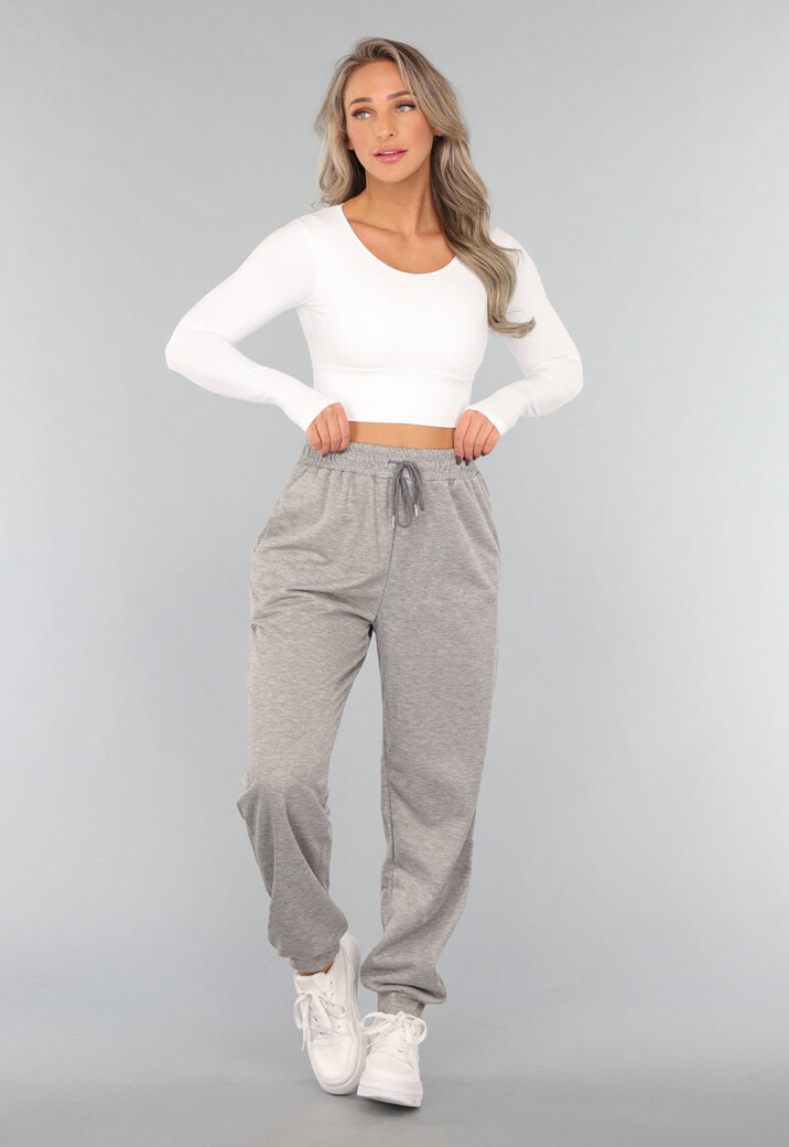 Lichtgrijze Basic Jogger