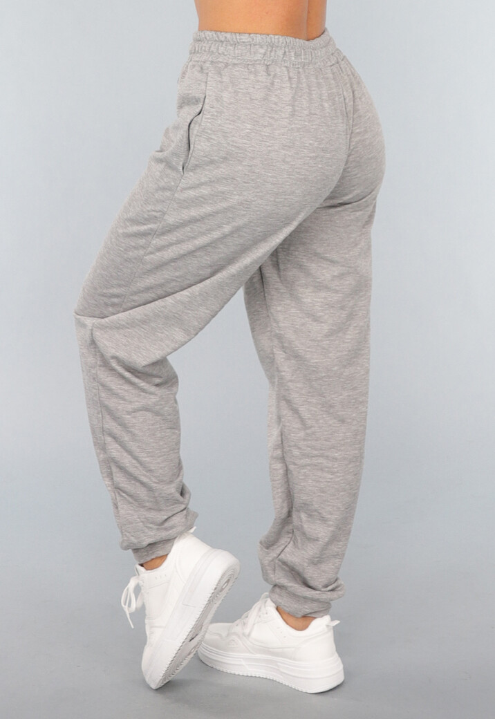 Lichtgrijze Basic Jogger