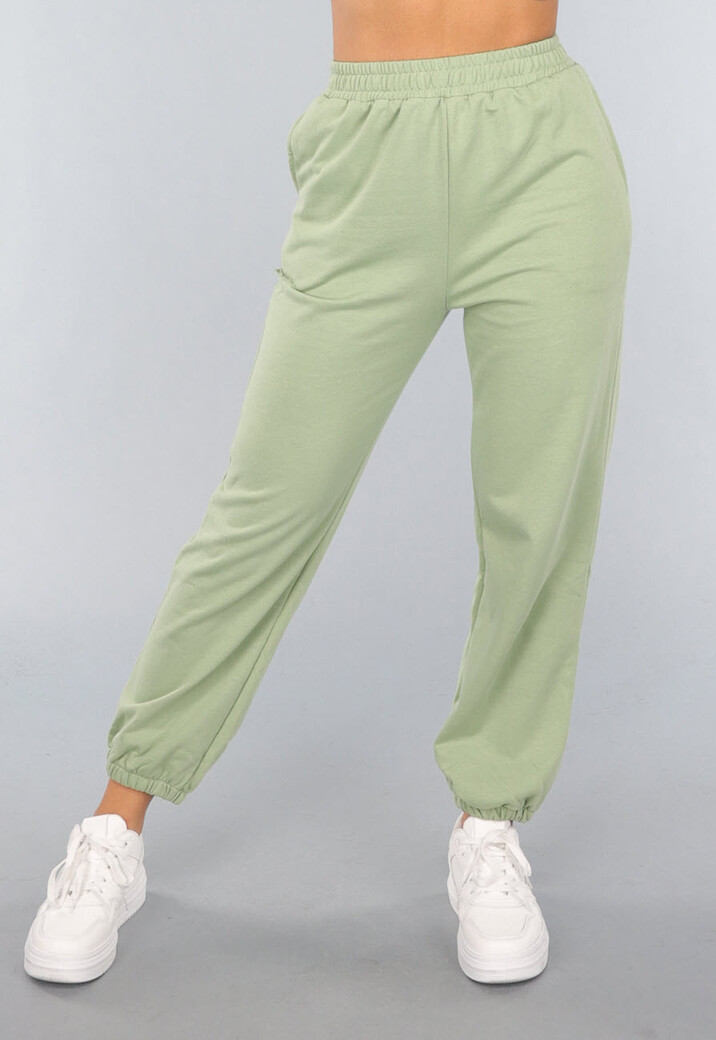 Lichtgroene Joggingbroek met Open Detail