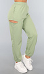 Lichtgroene Joggingbroek met Open Detail