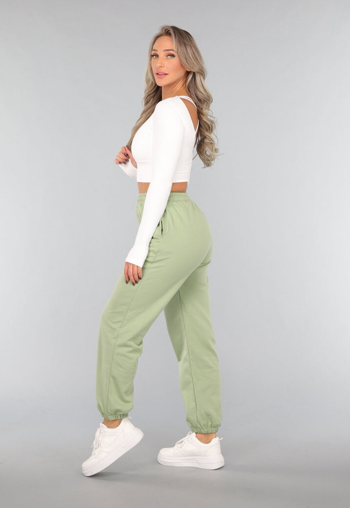 Lichtgroene Joggingbroek met Open Detail