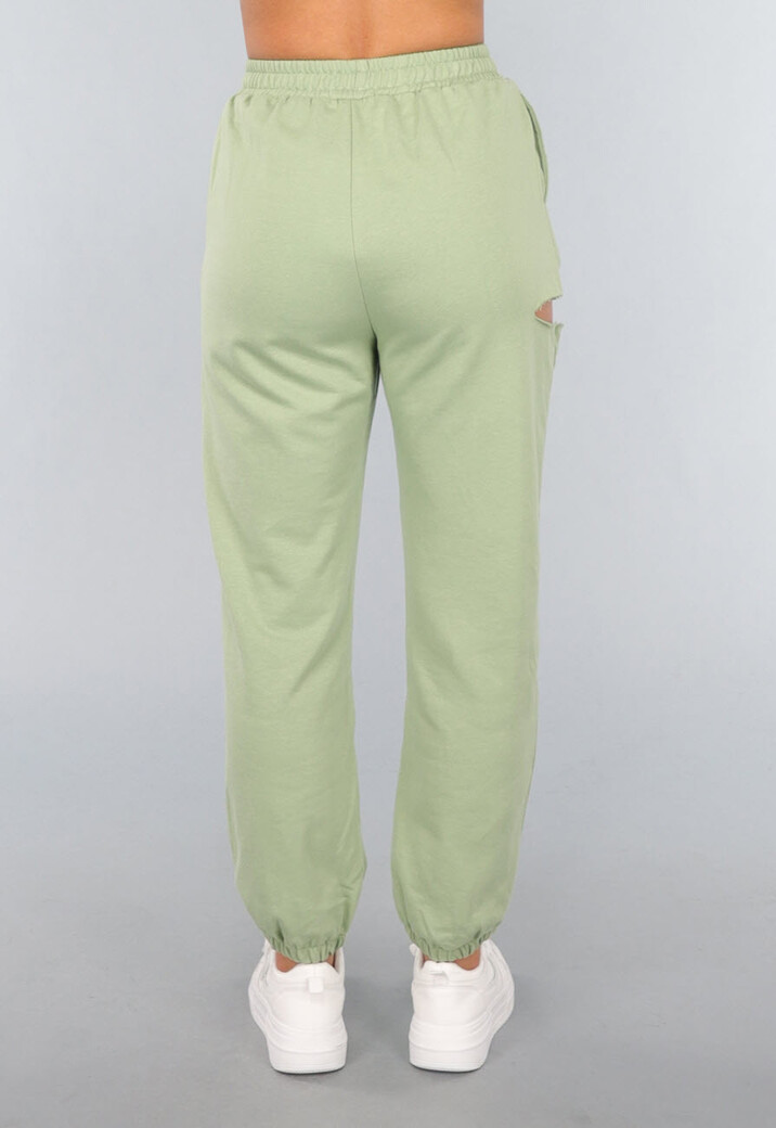 Lichtgroene Joggingbroek met Open Detail