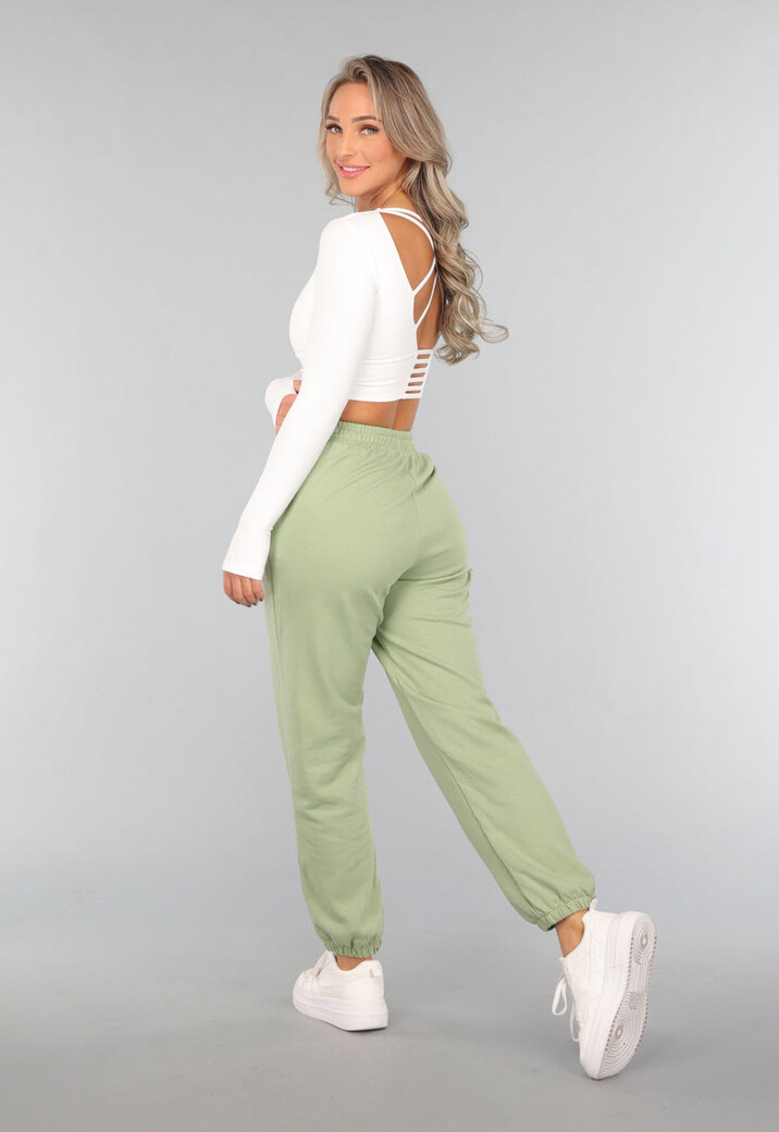 Lichtgroene Joggingbroek met Open Detail