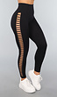 Zwarte Sportlegging met Open Zijkant