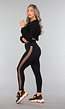 Zwarte Sportlegging met Open Zijkant